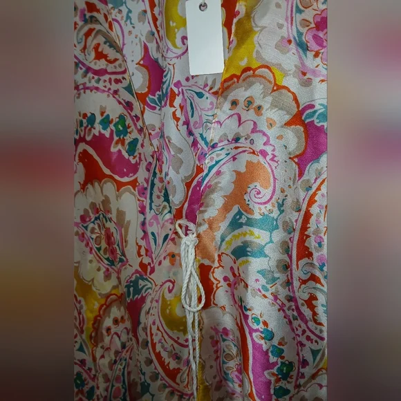 Pretty Persuasions women's OS orange paisley cover-up caftan NWT b… - Picture 5 of 7